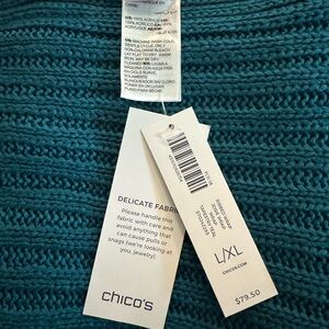 Chicos Tapestry Teal Josie Knit Wrap - Tags still on!